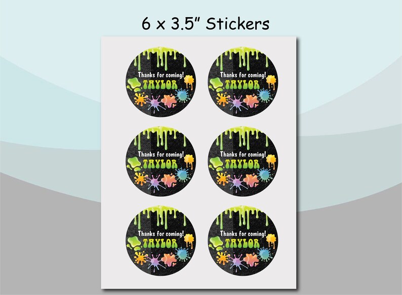 Gift Bag Labels Gable Box Stickers Birthday Baby Shower Party Favor Supplies It/'s Slime Time Bright Rainbow Colorful Chalkboard