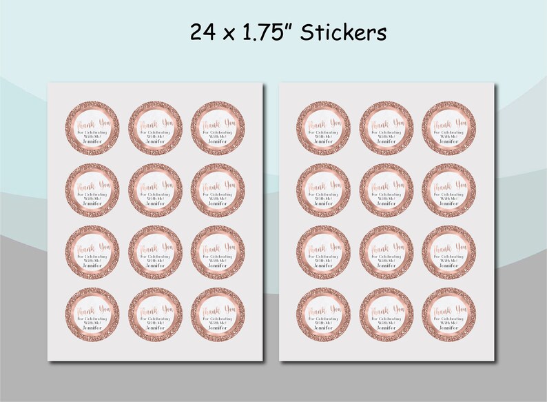Luxury Rose Gold Glam Glitter Any Years 40 50 60 70 Birthday Baby Bridal Shower Party Gift Bag Labels Gable Box Stickers Favor Supplies