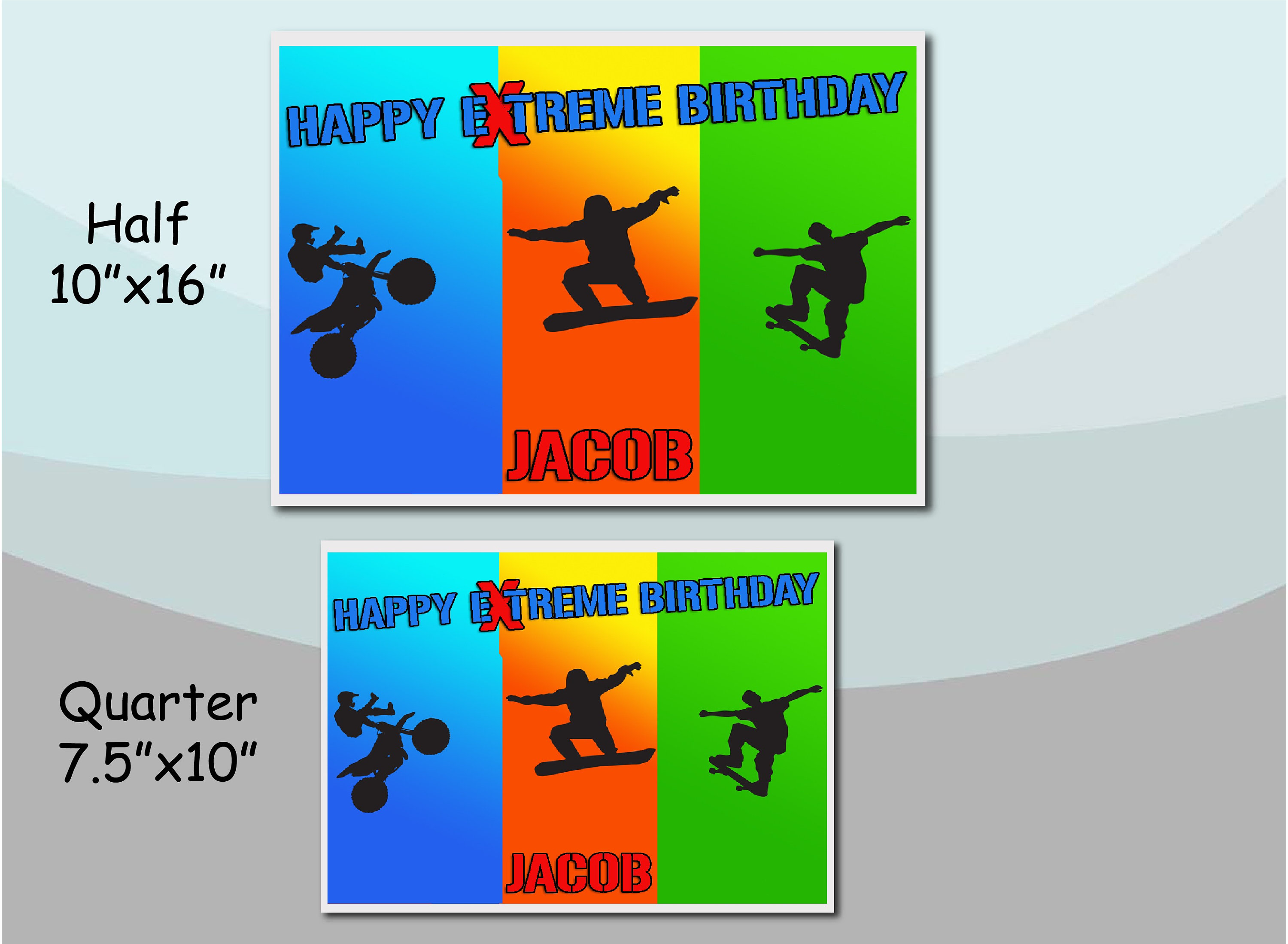 Extreme Sports Bright Colorful For Him Boys Edible Birthday Etsy