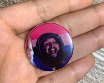 CaseOh Bisexual Flag Meme Pinback Button: Twitch Streamer