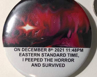 Jerma985 'I Peeped the Horror' Pinback Button - small (1.25 in) or large (2.25 in)