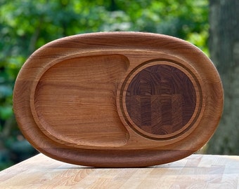 Dansk JHQ Teak Wood Cheese Board with Glass Dome Cloche - Jens Quistgaard