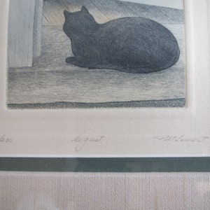 P. St Laurent Etching, Cats Le guet image 6