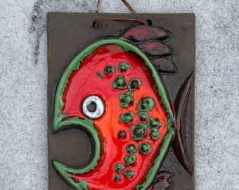 Dada Fish Ninnie Forsberg Swedish Wall Plaque Tile