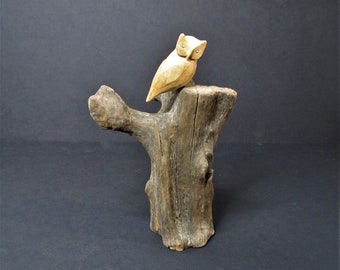 Vintage Studio Owl Wood Sculpture