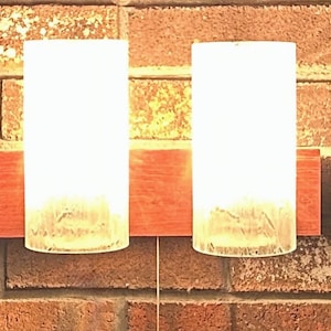 Doria Teak Wall Light Glass Globes SCONCE