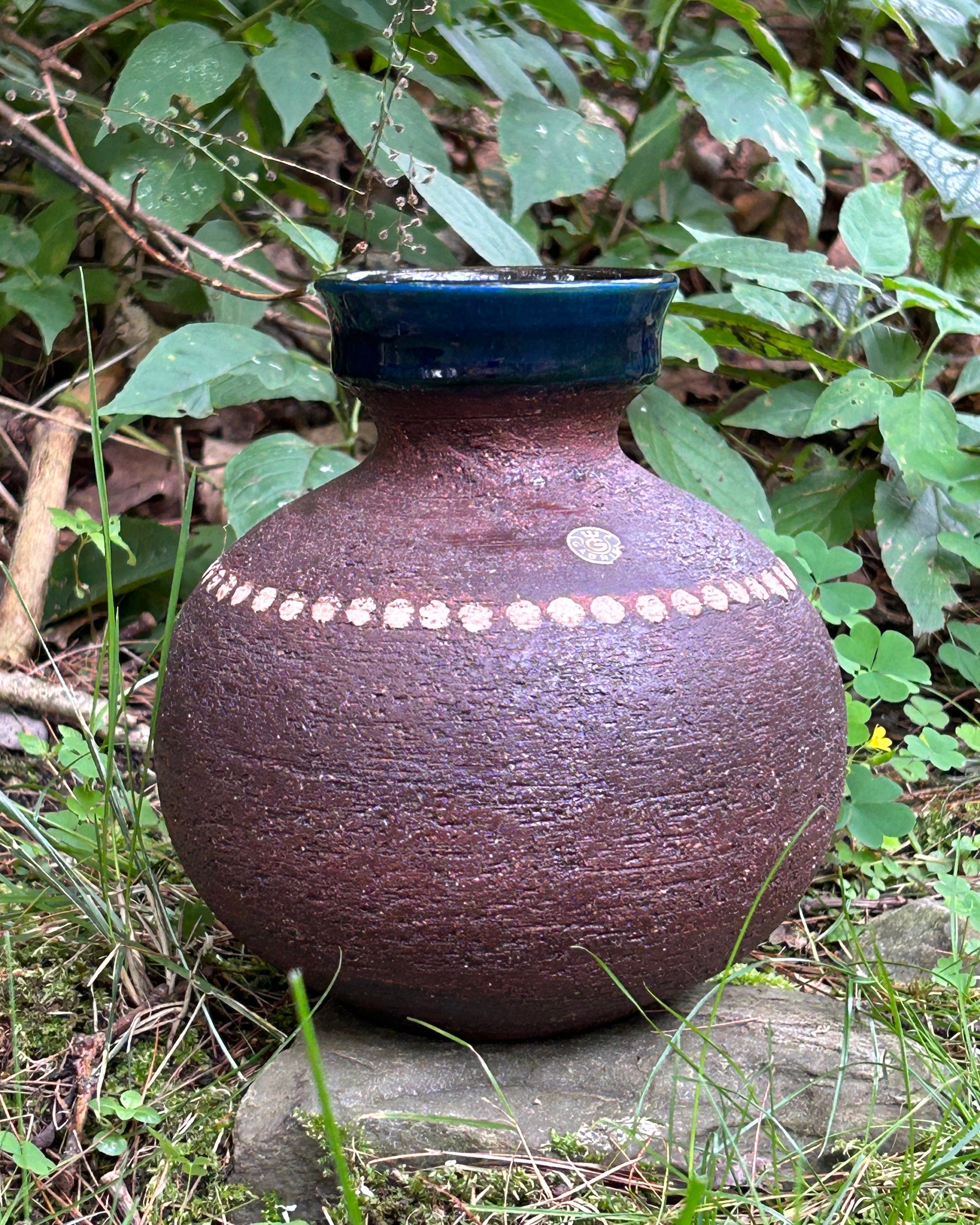 Gabriel Keramik Chamotte Vase, Dotted Ring. - Etsy