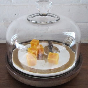 Goodwood Golden Rooster Cheese Plate Glass Dome