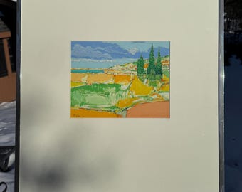 1980's Reynard F. Milici "Evergreens" Pastel Framed