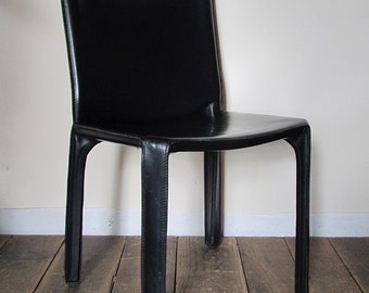 MARIO BELLINI. Cassina/dining chair, model '412', steel, leather, designe