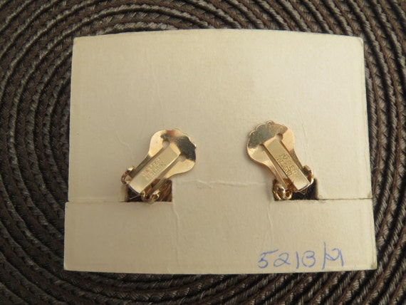 Napier Rhinestone Earrings on Card NOS - image 2