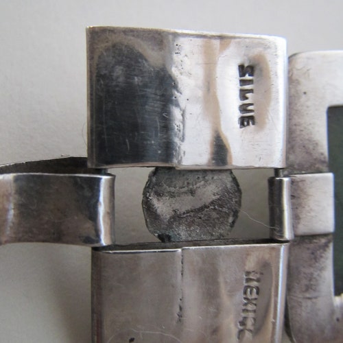 Jade Aztec Sterling shops Bracelet Vintage