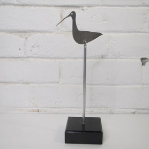 MCM Aluminum Sculpture Decoy Willet,, signed George Johnson