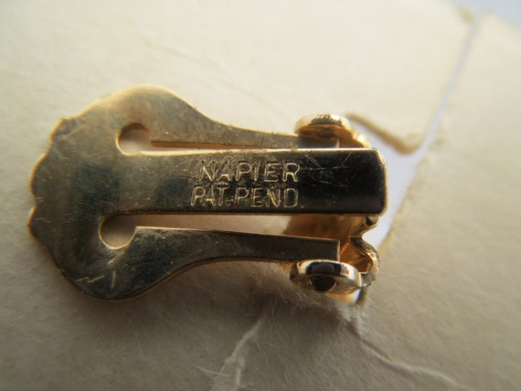 Napier Rhinestone Earrings on Card NOS - image 3