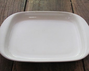 Arabia Finland Arctica White 11" Serving Dish Baking Casserole Inkeri Leivo Scandinavian Mid Century