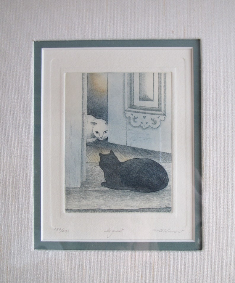 P. St Laurent Etching, Cats Le guet image 7