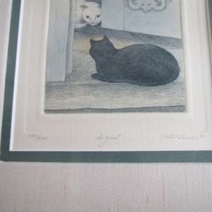 P. St Laurent Etching, Cats Le guet image 3