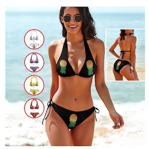 Women's Upside Down Pineapple Padded Sports Bra Sexy Top Swinger