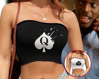 QOS Queen of Spades Crop Symbol Tube Top BBC Vêtements