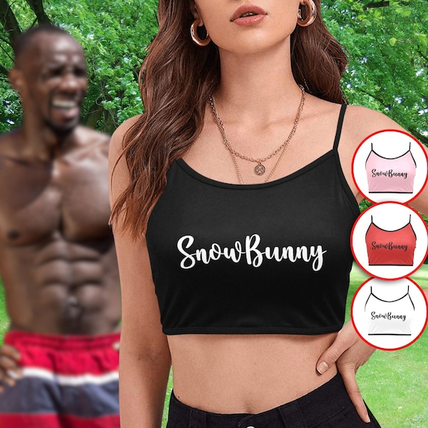 Snowbunny Strap Crop Top Queen of Spades QOS BBC Cropped Tee Pawg Snow Bunny bnwo Clothing