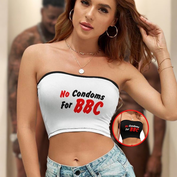 Geen condooms voor BBC Tube Top QOS Queen of Spades Slut Snowbunny Pawg Cave Bitch Shirt Wrap T-shirt grote zwarte lul alleen verslaafde bnwo cadeau