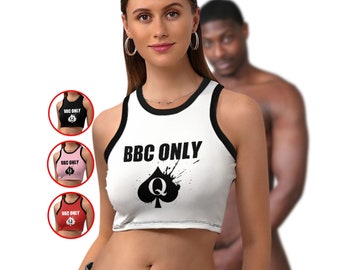 BBC Only Cropped Tank Top Racerback Queen of Spades QOS Pawg Snowbunny Crop Discreet Spade Shirt bnwo Clothing