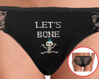 Lets Bone Gothic Panties Punk Skeleton Grunge Tanga Cute Underwear