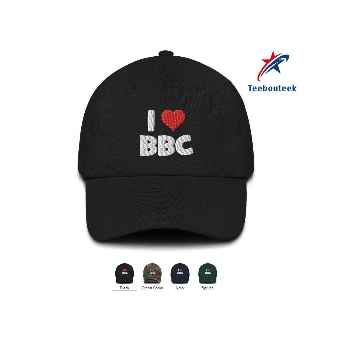 I Love BBC Geborduurde Hoed BBC cap Big Black Cock kleding