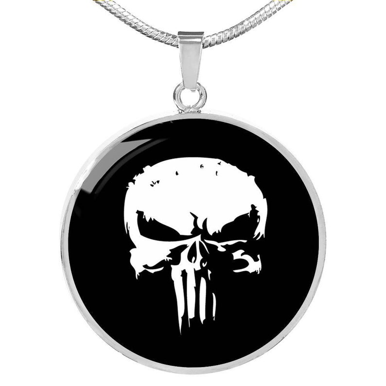 Free Gift Box Cosplay jewellery charm Punisher Pendant Necklace jewelry Silver or 18k Gold pendant The Punisher Skull Custom Engraving