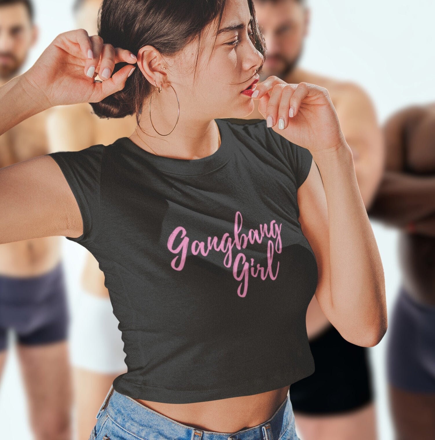 Gangbang Girl Crop Top Cropped Tee Shirt Gang Bang Orgy Fuck