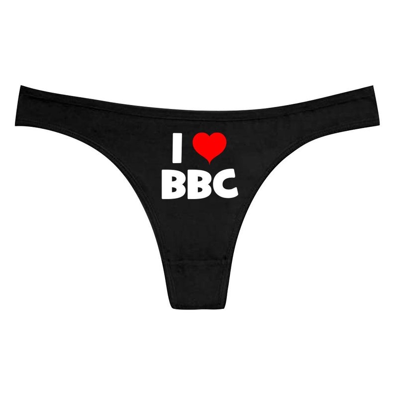 I Love Bbc Thong Panties Bikini G String Big Black Cock Etsy