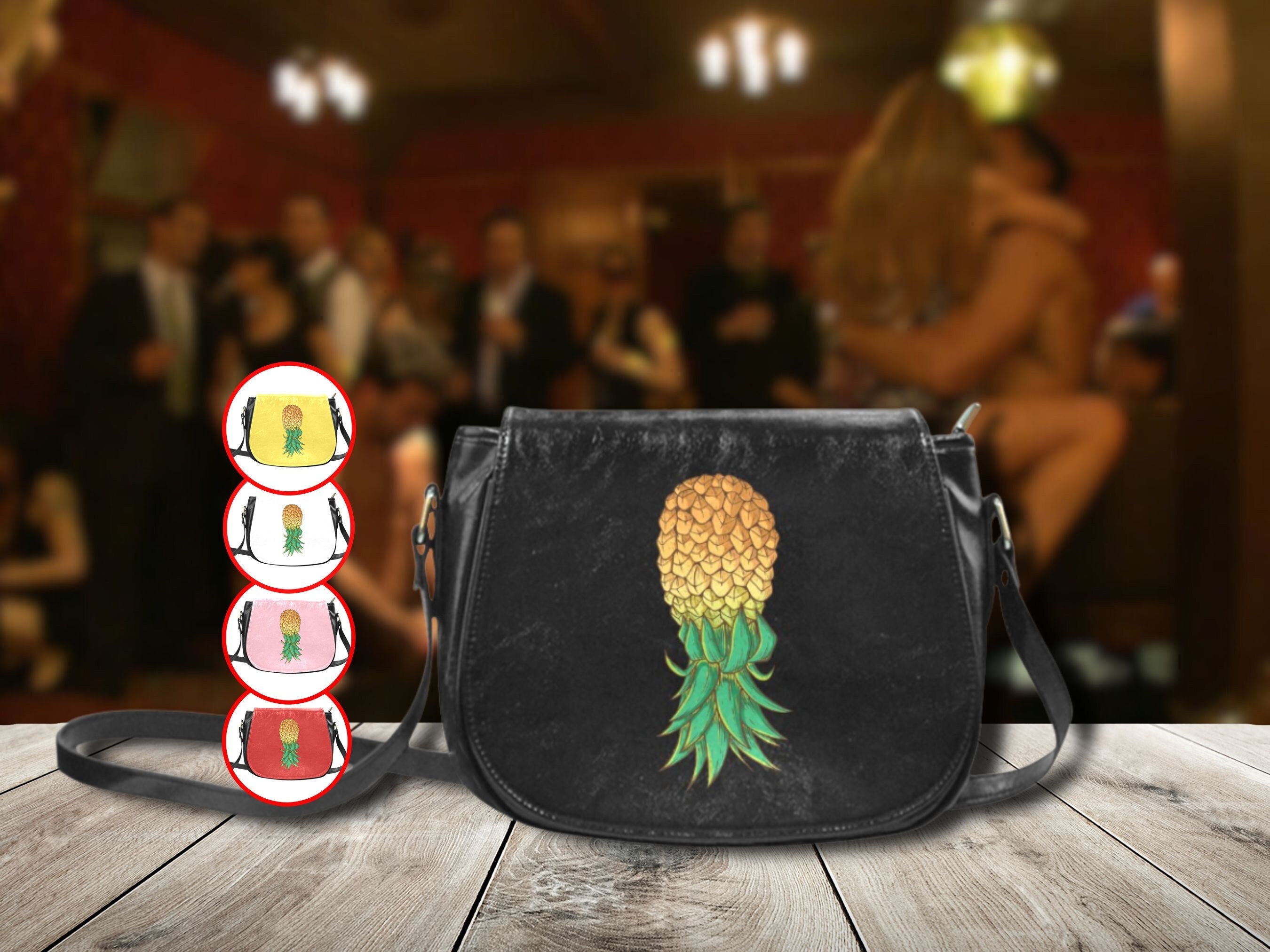 Upside Down Pineapple Classic Saddle Bag Swinger Handbag photo photo