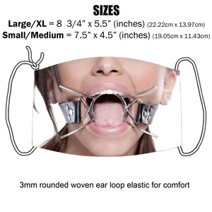 Exteme Fetish Gag Face Mask BDSM Spider mouth facemask cum face mask washable kinky 7 Layers mask filter pocket visor protection sexy mask image 4