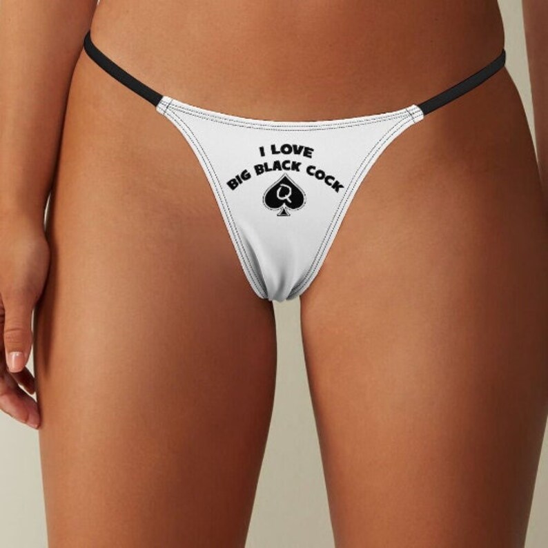 I Love Big Black Cock Thong, BBC panties, Big black cocks thongs, Panties, Fetish underwear, Bachelorette gag gift, big penis fun, love dick image 1