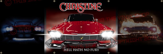 6ft X 2ft Christine 1958 Plymouth Fury Garage Banner Horror Classic Choose Your Image