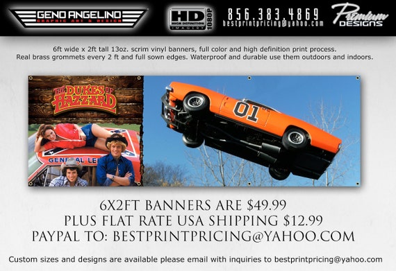 6ft X 2ft Dukes Of Hazzard Garage Banner Dodge Charger Mopar Etsy