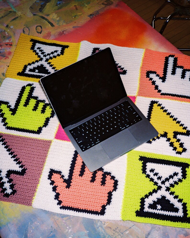Computer Finger Crochet Pattern / Granny Square Tapestry Pattern - Etsy