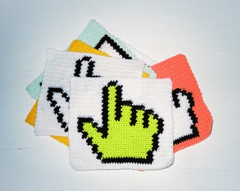 Computer Finger Crochet Pattern  / Granny Square Tapestry Pattern