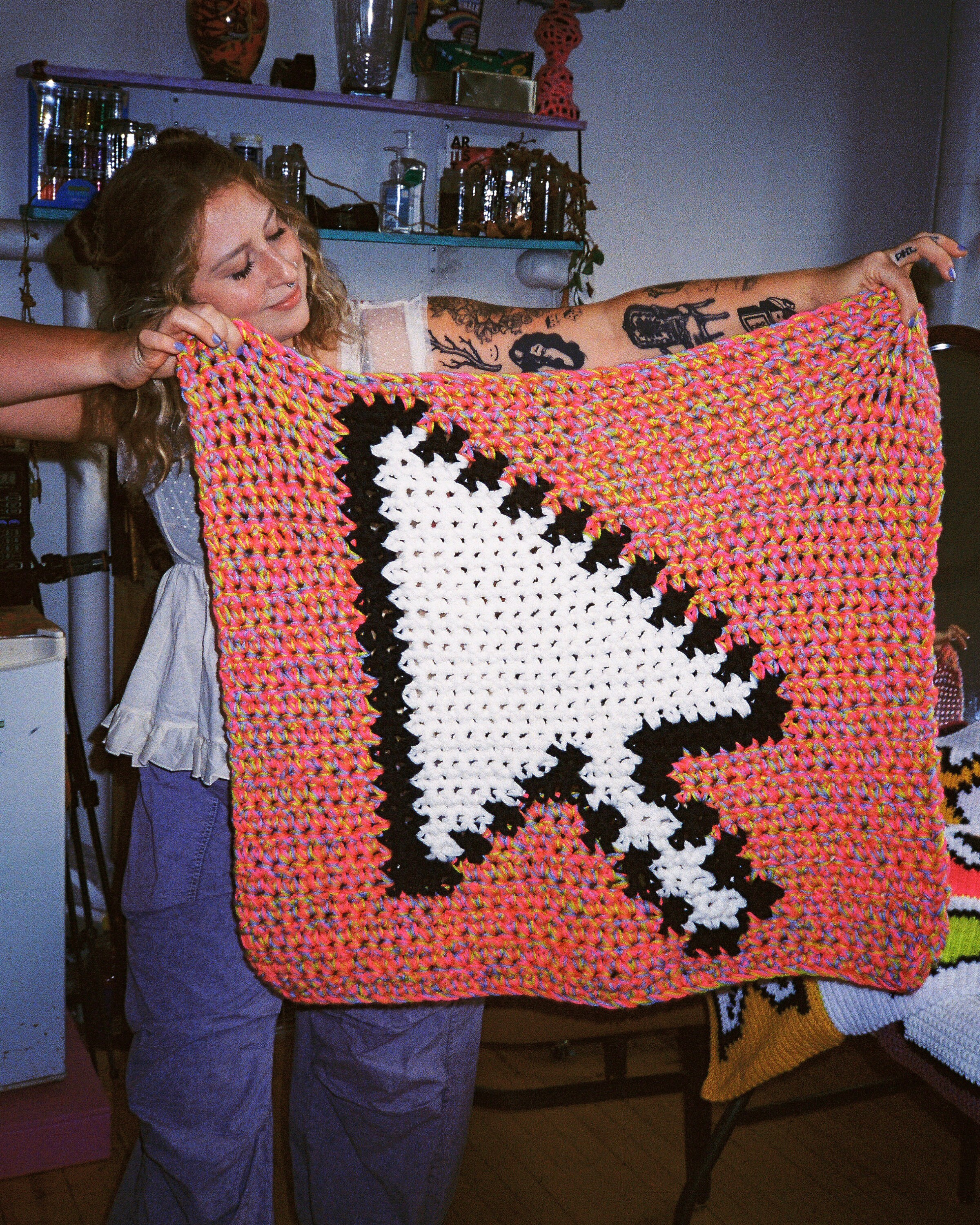 Computer Finger Crochet Pattern / Granny Square Tapestry Pattern - Etsy