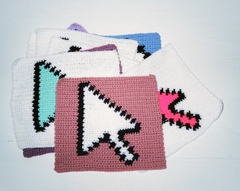 Computer Cursor Crochet Pattern  / Granny Square Tapestry Pattern