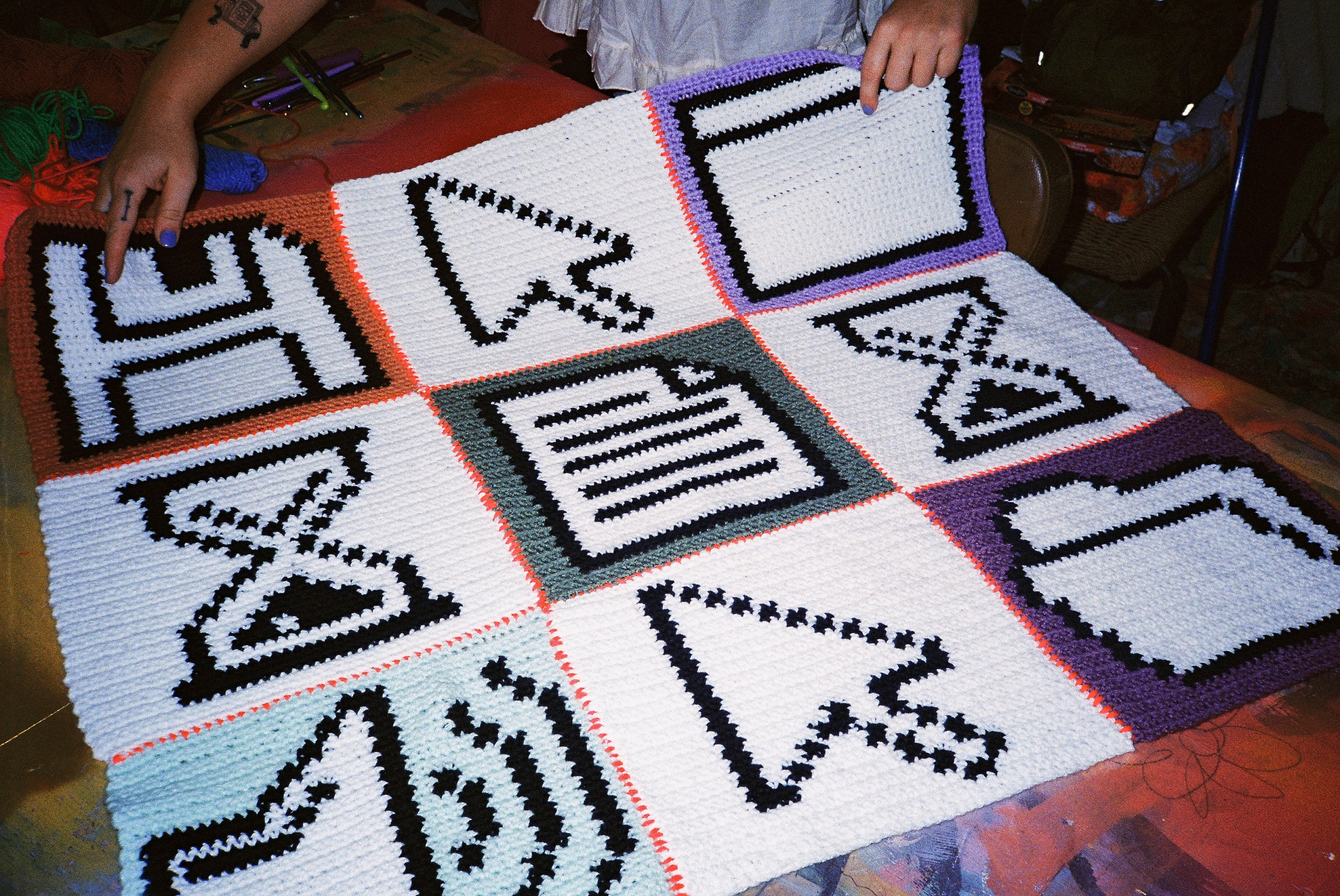 Computer Cursor Crochet Pattern / Granny Square Tapestry Pattern - Etsy