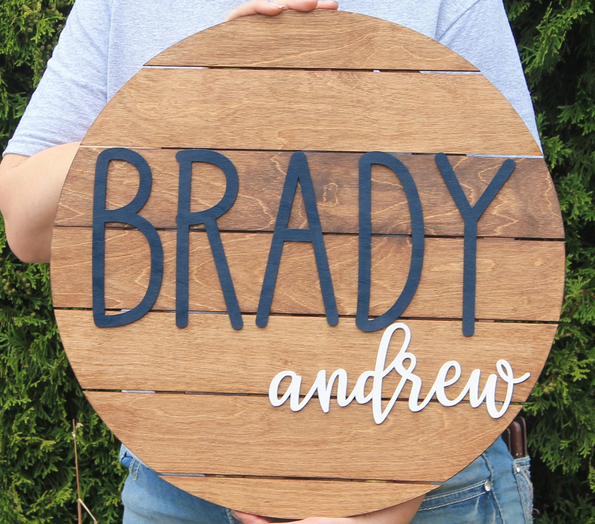 Circle Nursery Sign Pallet Name Sign Nursery Name Sign Etsy