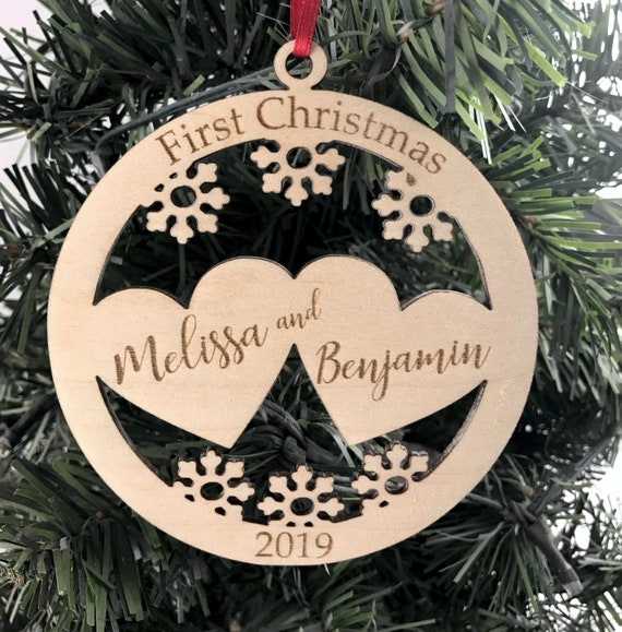 engraved wedding ornament