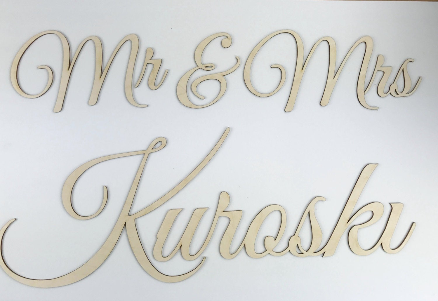 Mr Mrs Last Name Cutout Large Last Name Cutout Full Name | Etsy