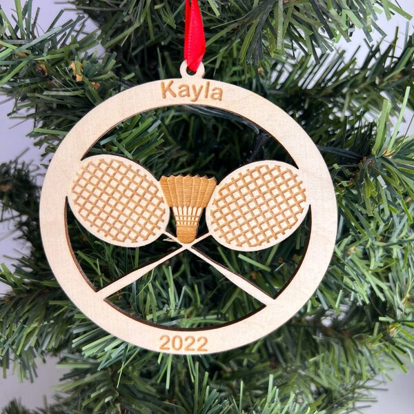 Personalized badminton Ornament, Badminton Ornaments, Badminton gift, Badminton Team gift, Badminton player gift, Custom badminton ornament