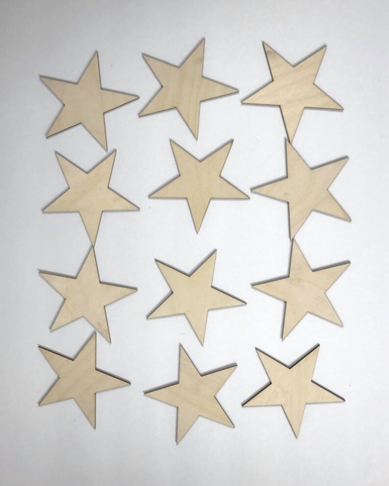 Star Cutouts Wooden Stars Stars Wood Cut Out Wooden Blanks Etsy
