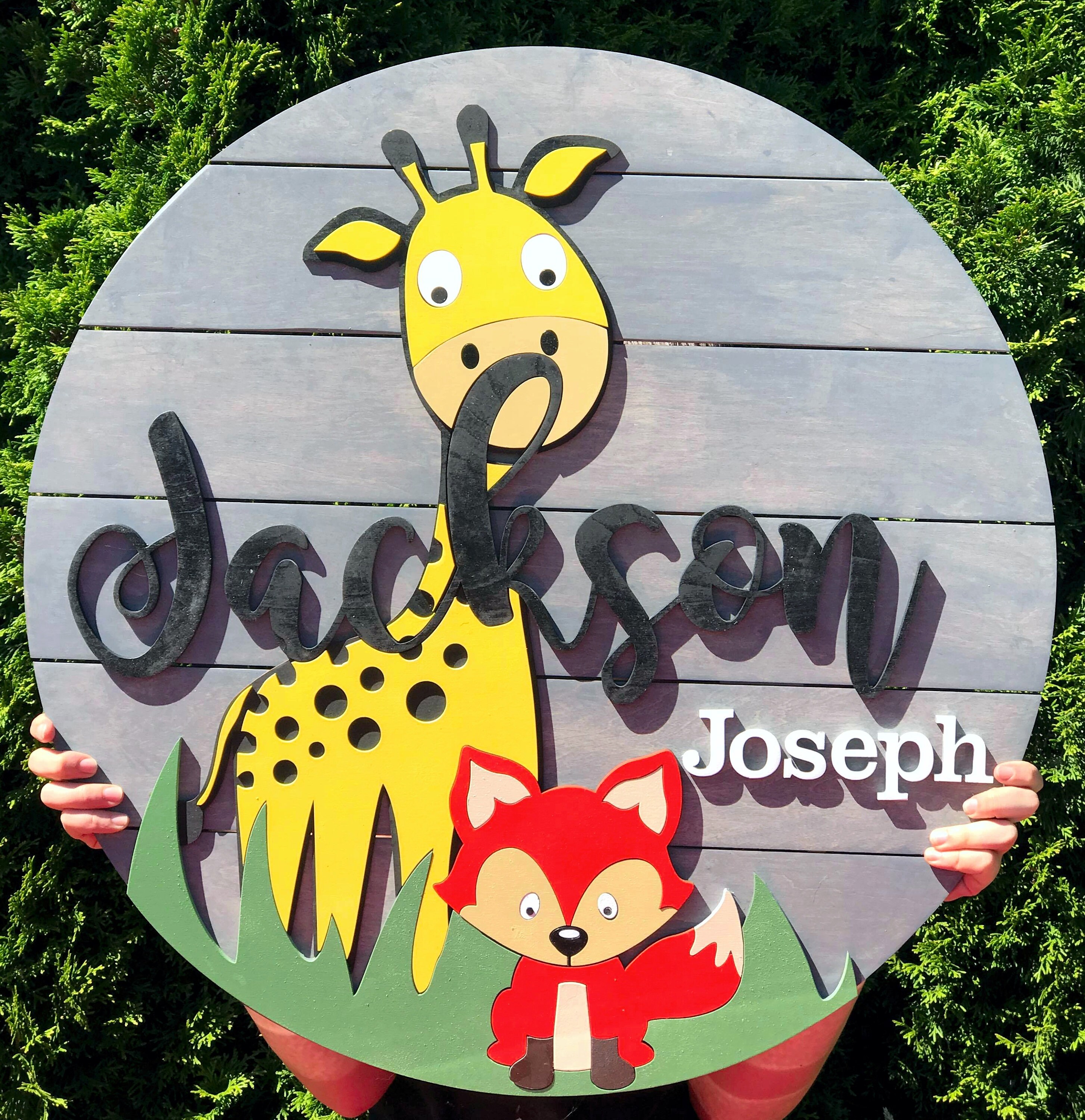 safari nursery name sign