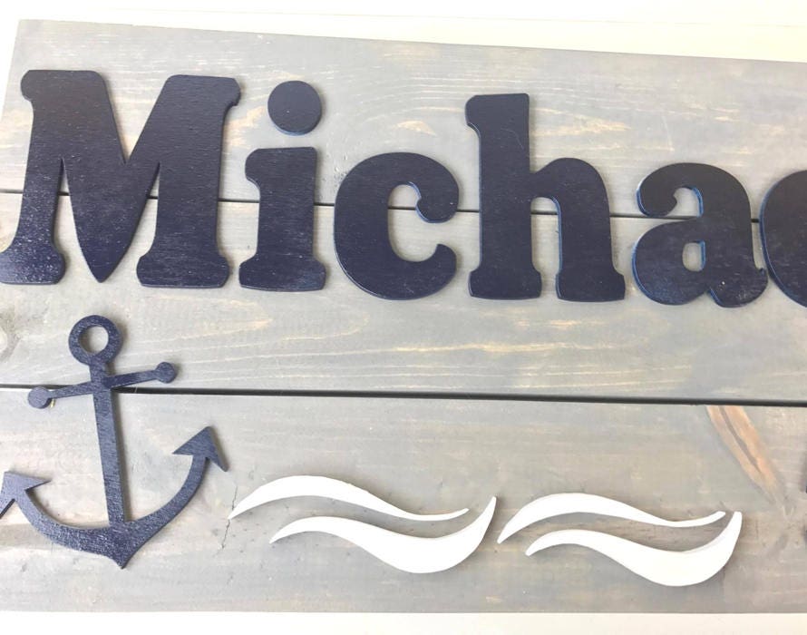 Sailing Nursery Name sign Nautical Name sign Nautical Etsy