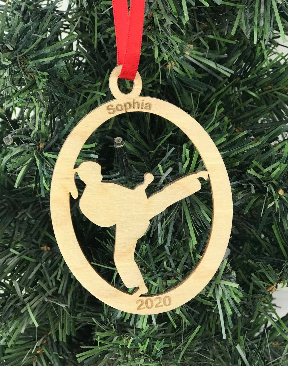 Karate Girl Engraved Ornament Custom Karate Ornament Martial Etsy