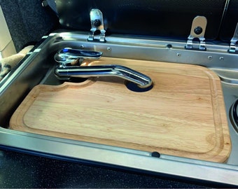 Dometic Smev MO9722L Wooden Chopping board, sink on the left . PLEASE READ LISTING. New Design. laser engraved with name or logo